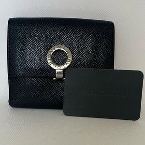 Bvlgari Trifold Leather Compact Vintage Wallet